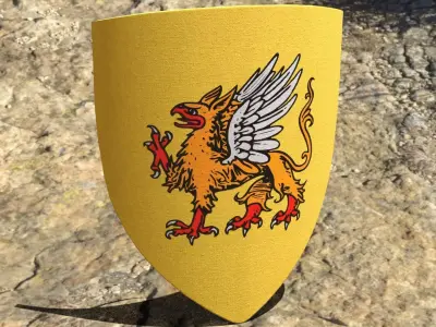 Medieval Heater Shield Low-poly 3D model buy