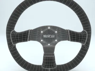 Steering Wheel Sparco R353 Black  3D model