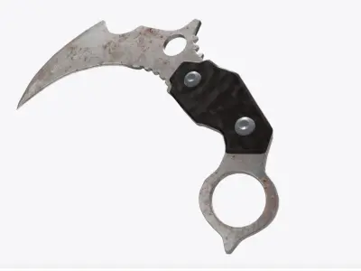 Rusty Karambit Weathered Blade 3D Model 3D model