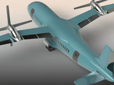 Airplane with propellers 3D model