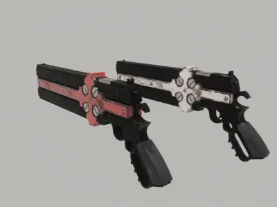 Cross Gun X2 Low-poly 3D model