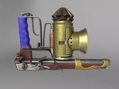 Italian Medieval Pistol - Funny Shooter Low-poly 3D model