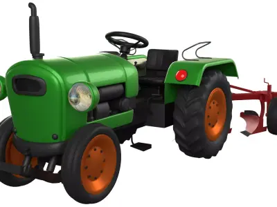 Tractor Plougher 3D model