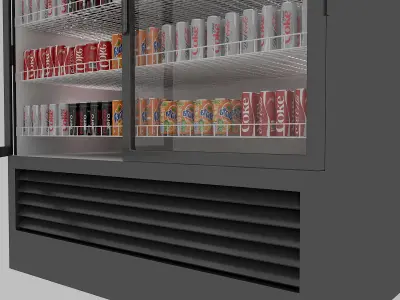 Market Refrigerator Low-poly 3D model