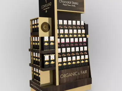 Chocolate Innovative  Cardboard Display Stand  3D model