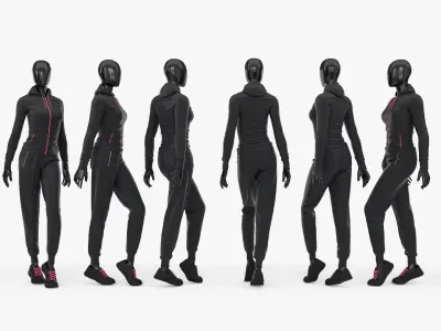 Female sport mannequin collection 3D model