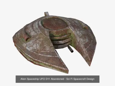 10 Alien Spaceships UFO Collection K Abandoned- Spacecraft 3D Model Pack