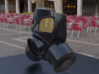 Military Gas Mask Low-poly 3D model