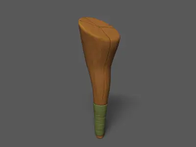 Cudgels wooden stick Low-poly 3D model