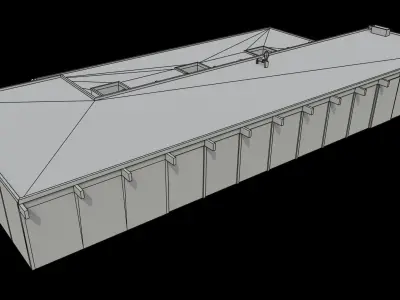 Firestation building Low-poly 3D model