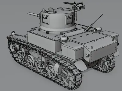 Tank M3A1 Stuart 3D model