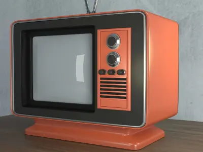 Retro TV 3d Model Low-poly 3D model