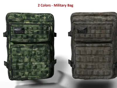 Military Bag - Low Poly - Game Ready Low-poly 3D model