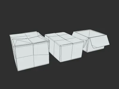 Cardboard boxes Low-poly 3D model buy