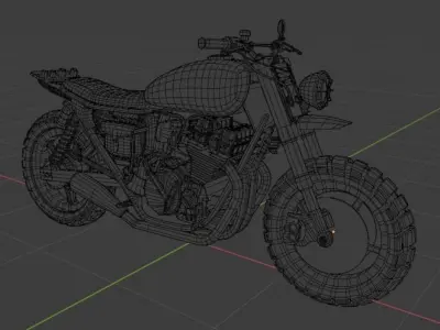 Daryls Walking Dead Bike Low-poly 3D model