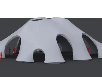 Organic Vaulted Pavilion Structure 01 3D model