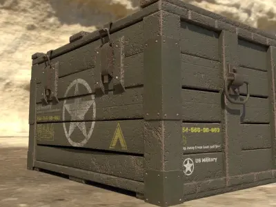 Ammo crate Game ready  Low-poly 3D model