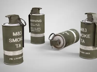 M83 White Smoke Hand Grenade AAA Game Ready Low-poly 3D model