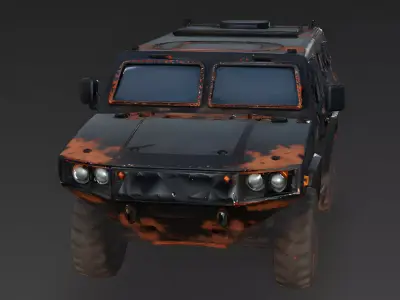 Rusted Stealth APC 3D Model Low-poly 3D model