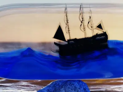 Ship in bottle 3D model