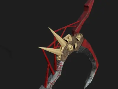 Horror Fantasy Scythe Game Ready Model Low-poly 3D model