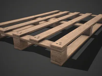 Low poly European Wood pallet 02 PBR Game Ready Free low-poly 3D model