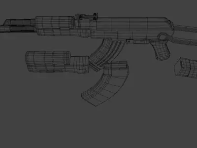 AK47 Model Low-poly 3D model