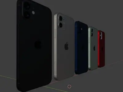 Iphone 12 Modeling  Rendering 5color 3D model