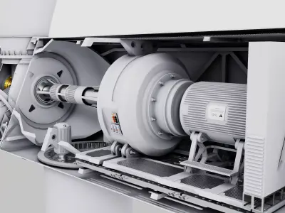 Wind Turbine Nacelle Internal Structure Cross Section 3D model