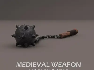 Medieval Weapon Morning Star Low-poly 3D model