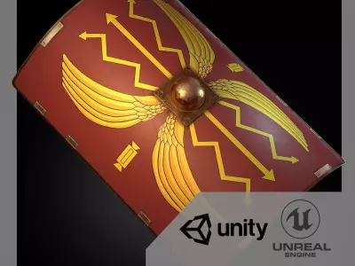 Roman Shield Low-poly 3D model purchase