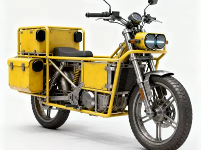 Realistic Urban Cargo Bike 3D Model Low-poly 3D model