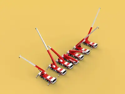 COMBINATION CONFIGURATION BOOM ARM JIB TRUCK MOBILE CRANE LTM 3D model