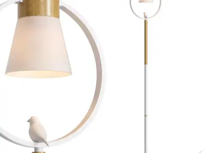 Cone Wood Floor Lamp 3D model