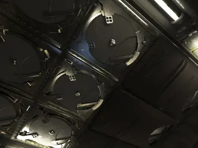 ISS like SpaceStation Interior V2 3D model