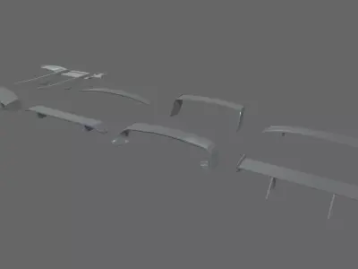 Car Spoiler Pack 01 Low-poly 3D model