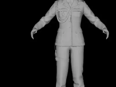 military officer navy united states 3D model Low-poly 3D model