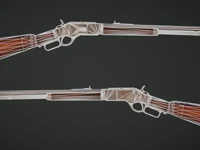 winchester 1873 Model and Textures Low-poly  Low-poly 3D model