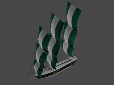 Low Poly Pirate Ship Low-poly 3D model get