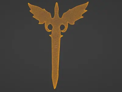 Winged Dagger Weapon - Low Poly Asset Low-poly 3D model  Low-poly 3D model