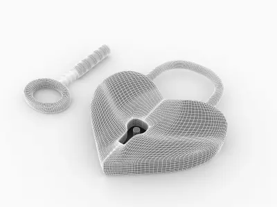 Heart lock 3D model purchase
