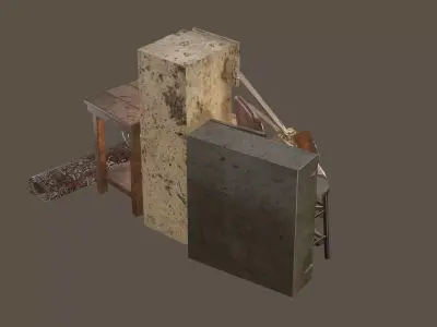 Debris Groundfill Junk XX2 Trash Game Ready Low-Poly 3D Model Low-poly 3D model