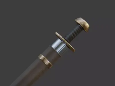 Viking Sword Low-poly 3D model