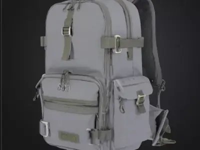 Backpack gray color  3D model