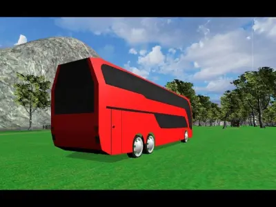 2 bus packet Low-poly 3D model