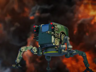 Mech Model with Rig 3D model