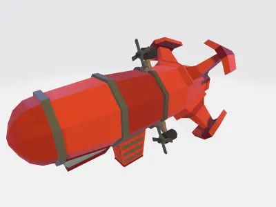 Air ship for game Free low-poly 3D model