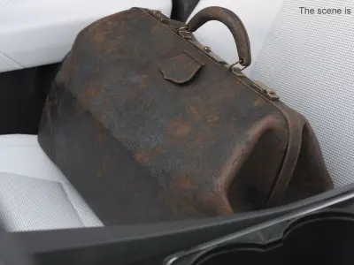 Vintage Shabby Leather Bag 3D model