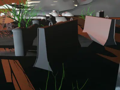 aliraq computer screen showing city Low-poly 3D model