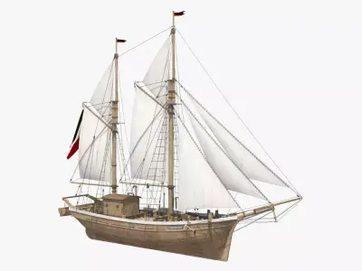 Galeas sailing ship 3D model